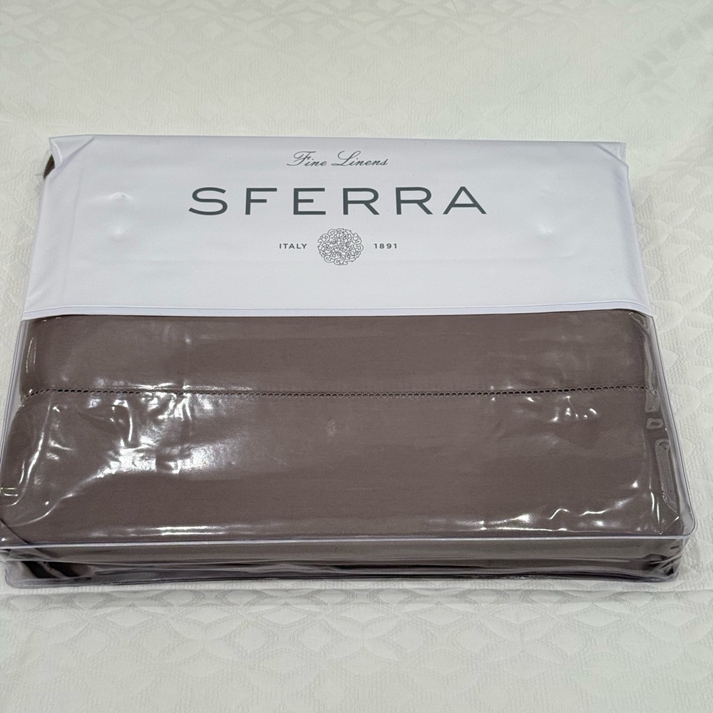 SFERRA MATTEO SATEEN 4-PIECE KING SHEET SET GREY MADE IN ITALY